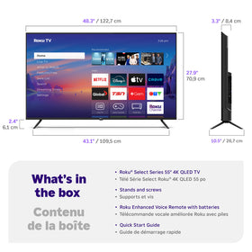 Roku Select Series 55" 4K UHD HDR QLED Roku Smart TV (55R5C5CA) - 2025