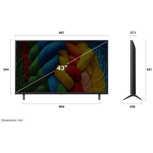 LG 43" NANO80AUA Series NanoCell AI NANO80 4K UHD HDR LED Smart TV (43NANO80AUA) - 2025