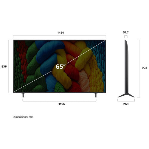 LG 65" NANO80AUA Series NanoCell AI NANO80 4K UHD HDR LED Smart TV (65NANO80AUA) - 2025