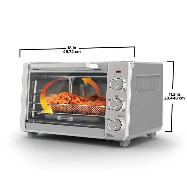 BLACK+DECKER Refurbished 6-Slice Crisp 'N Bake Air Fry Toaster Oven
