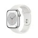 Apple Watch Series 8 [GPS+Cellular 45mm] Smart Watch Silver Aluminum Case White Sport Band