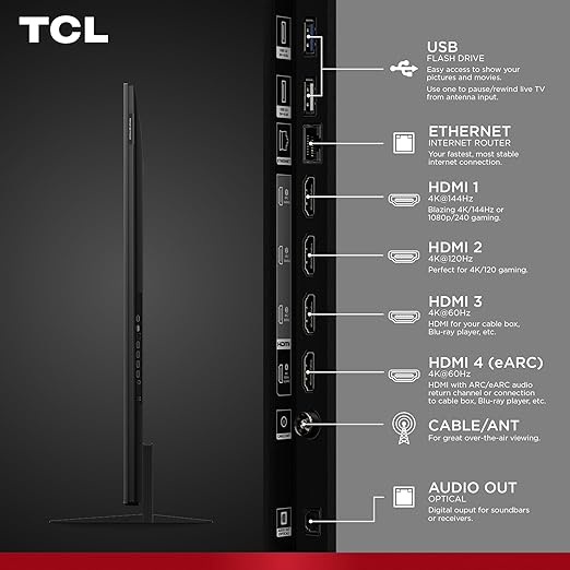 TCL 75-Inch QM7K Series QLED 4K Smart QD-Mini LED TV with Google TV (2025 Model) New Halo Control System, LD2800 Precise Dimming Series, HDR 3000 Nits Peak, Audio by Bang & Olufsen - 75QM7K