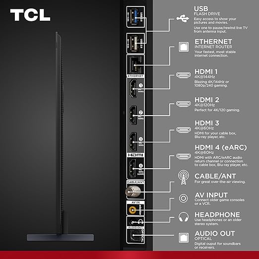 TCL 98-Inch Q65 QLED 4K UHD Smart TV with Google TV (98Q651G-CA)