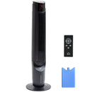 HOMCOM Cooling Fan for Bedroom with Ice Pack, Tower Fan with Remote Control, 3 Modes, 3 Speeds, 3 Speeds, 12H Timer, Black(824-047v80RD)