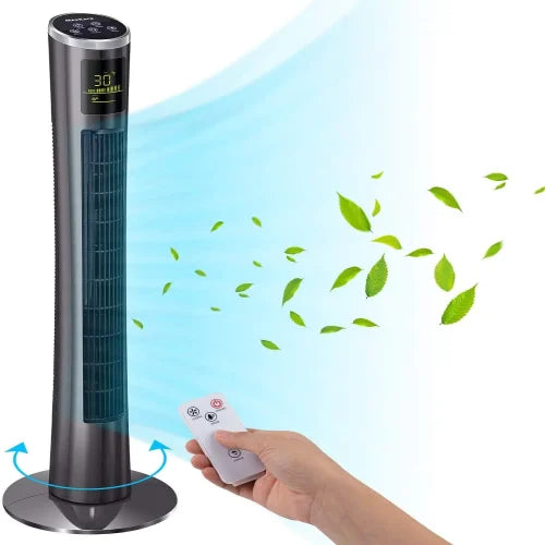MaxKare Tower Fan, 42 Inch Portable Oscillating Quiet Cooling Fan with Remote Controlled,12 Modes, built-in Timer, Space-Saving, LED Display with Touch Control Floor Bladeless Fan