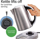 Hamilton-Beach 41028 Professional Electric Kettle with Digital Controls, 6 Preset Temperatures, LCD Screen, 1500 Watts Silver