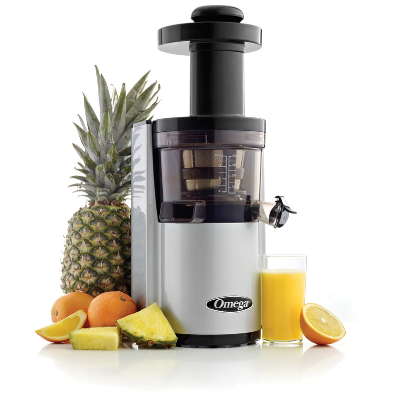 Omega Juicers VSJ843RS Vertical Slow Masticating Juicer for Continuous Fresh Juice at 43 RPM Features Compact Design Automatic Juice Ejection(Brand New)