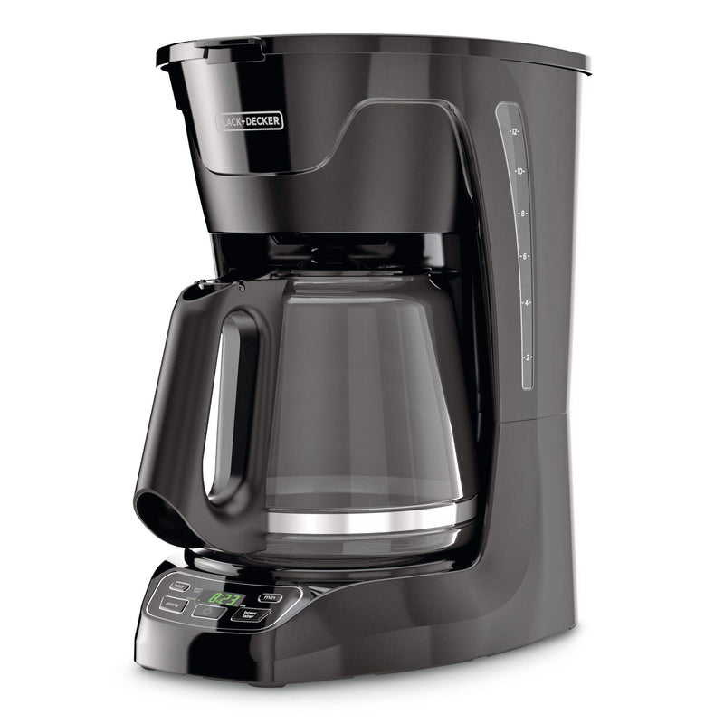 Black & Decker Programmable Coffee Maker with Glass Carafe, Black, 12 Cups