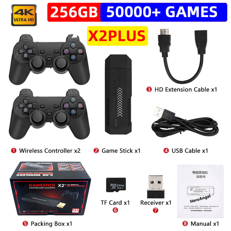 X2 PLUS Home Console HD 2.4G Wireless Retro PSP TV console GD10 3D gaming stick