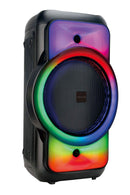 Proscan True Wireless Bluetooth Speaker with Flame LED Lights & FM Radio, Black, 24.6-in