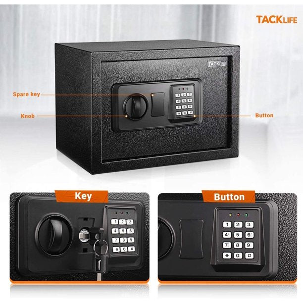 Safe Box 0.5 Cubic Feet Digital Lock Box with Instruction Light and Save Gun Safe