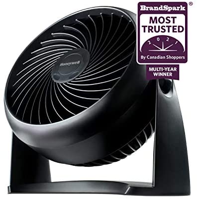 Honeywell HT900C TurboForce® 7" Power Air Circulator, Black, with 90 Degree Head Pivot, Eco-Friendly, and Easy to Use Fan