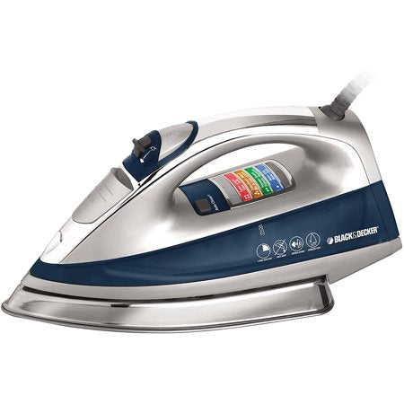 BLACK+DECKER Digital LED Iron, Clothing Iron with Auto Shut Off and Spray Mist Features, Silver/Blue(IR1375SC)