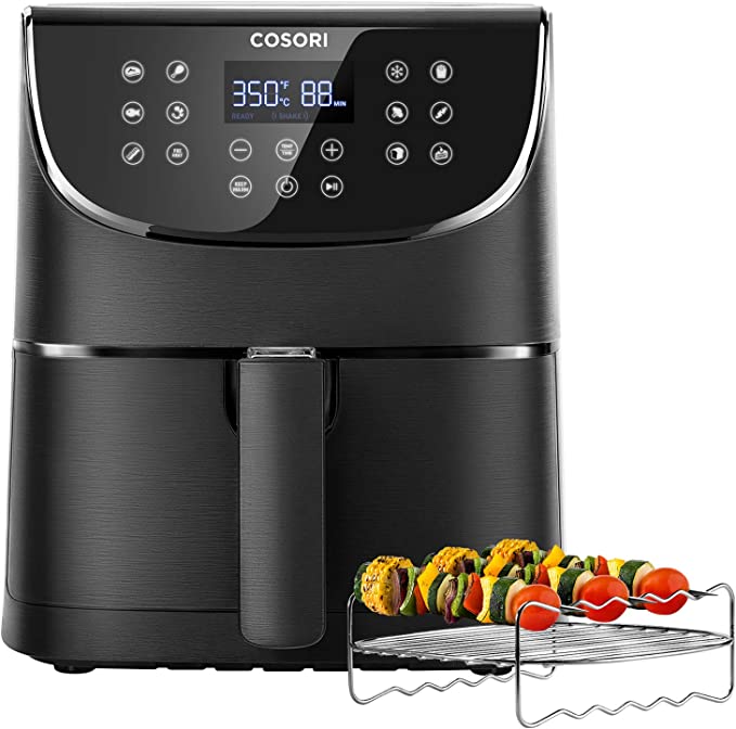 COSORI 1700W 100 Recipes, Rack & 5 Skewers) 5.8QT Electric Hot Air Fryers Oven Oilless Cooker,11 Presets,Preheat& Shake Reminder, LED Touch Digital Screen,Nonstick Basket