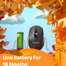 VictSing Mini Ergonomic Wireless Mouse, 2.4G Quiet Mouse with USB Receiver, Portable Computer Mice with Independent Power Switch Black