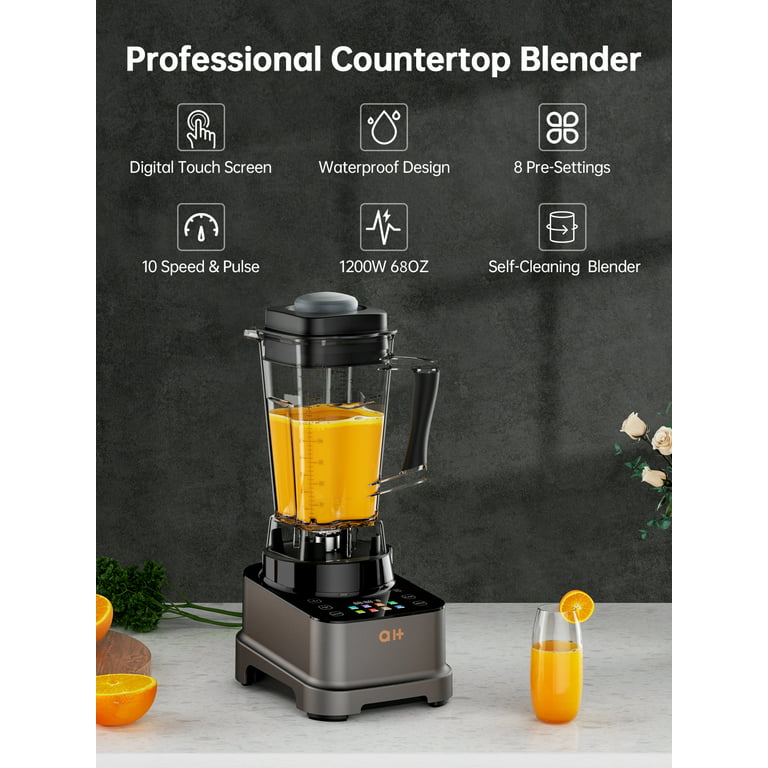Aukey Home 68Oz Blender 1200W Electric Countertop Blender with 8 Blending Presets, 10 Speeds Electric Mixer Fruit Juicer Blender Food Processor